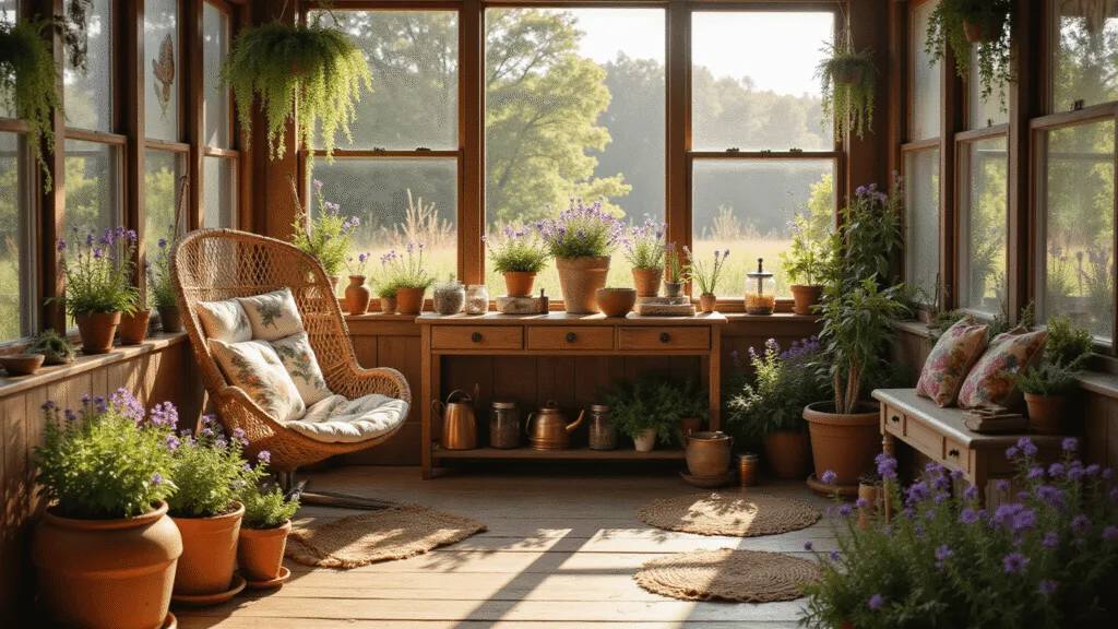 Creating a Stunning Wildflower Garden: Your Ultimate Guide to Natural Beauty A dreamy garden sanctuary filled with native wildflowers in bloom, featuring a vintage potting station, dappled sunlight, and warm earth tones, captured during golden hour with hyperrealistic detail.
