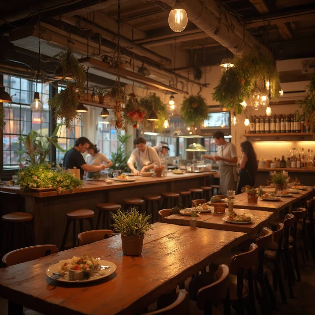 Why Daytona Beach in November is Your Secret Escape (Without the Summer Crowds) Local chefs preparing dishes in the warm-lit, rustic interior of a farm-to-table restaurant in Halifax Historical District, with fresh seasonal ingredients and vintage architectural elements in soft focus background