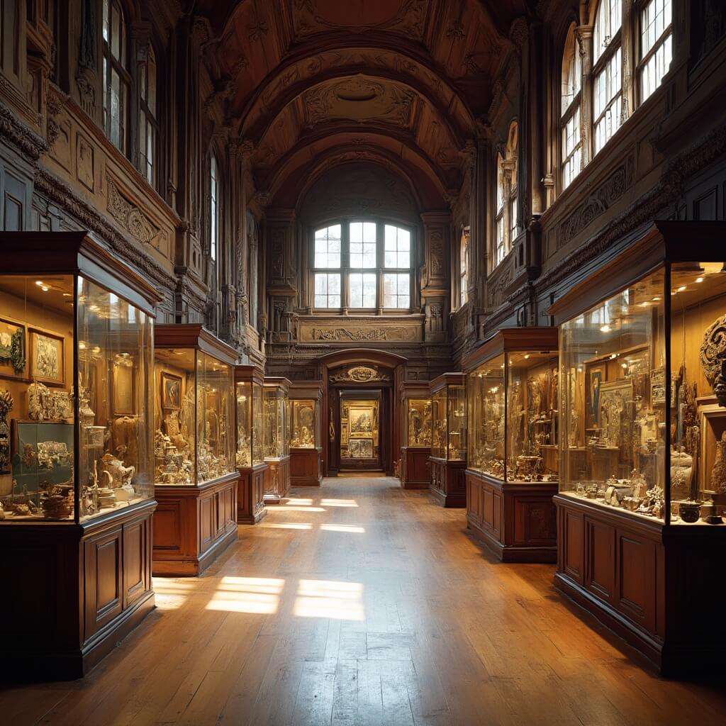 Dunedin: Your Ultimate Adventure Playground in New Zealand's South Island Victorian-era museum hall showcasing Maori carvings, settler tools, and vintage photographs in wooden displays and glass cases under natural light