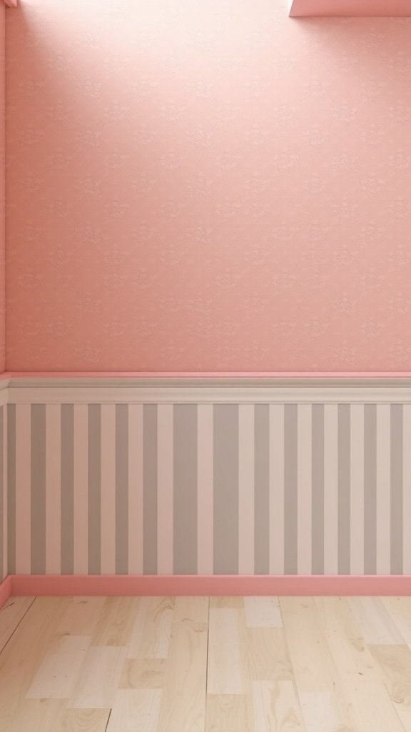 50 Adorable Cute Wallpaper Ideas to Transform Your Space Charming vintage wallpaper with pink background and gray stripes