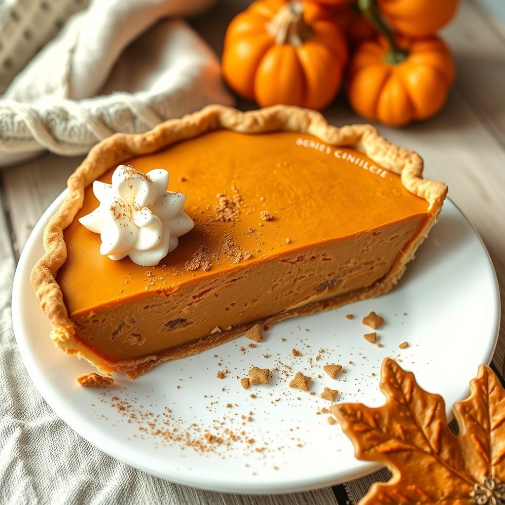 30 Delicious Pumpkin Pie Recipes You Need to Try A slice of ginger snap crust pumpkin pie with whipped cream on top, surrounded by small pumpkins.
