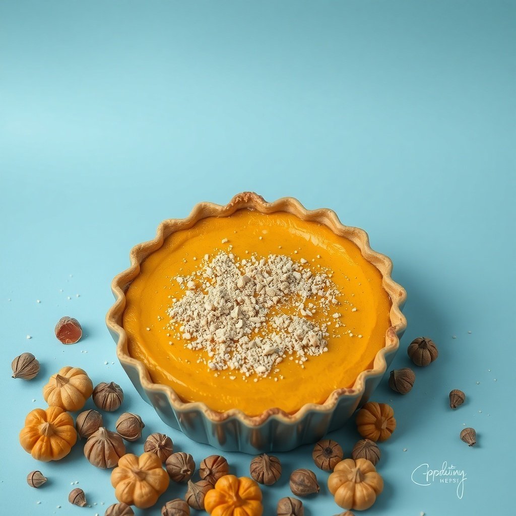 30 Delicious Pumpkin Pie Recipes You Need to Try A pumpkin pie topped with a sprinkle of nutmeg, surrounded by small decorative pumpkins.